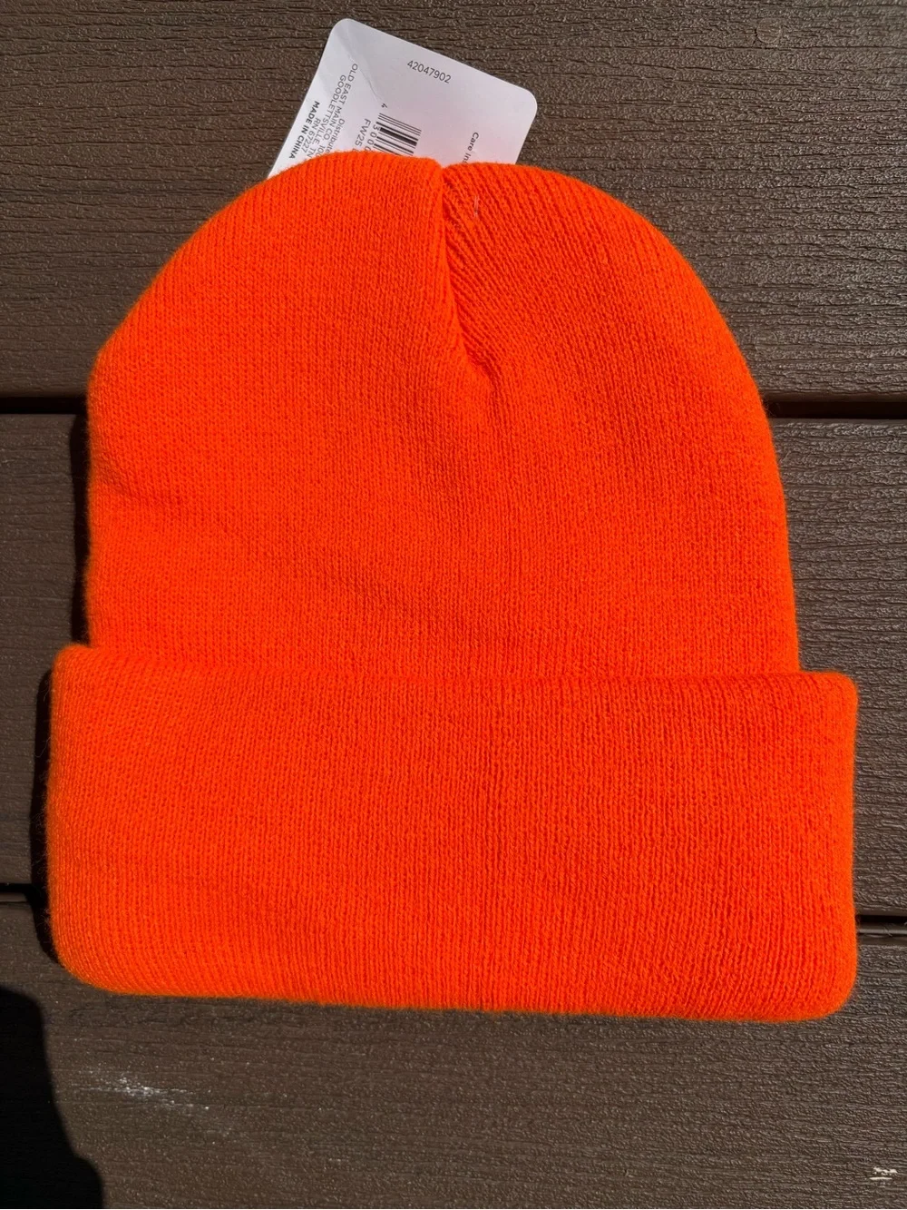 MOSSY OAK Double Fleece Lined Beanie Cap Blaze Orange Hunt